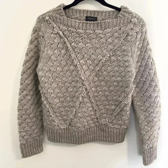 Majorelle Revolve Chunky Knit Sweater Size Small Neutral Oatmeal Gray Women - Picture 1 of 10